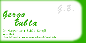 gergo bubla business card