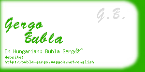 gergo bubla business card